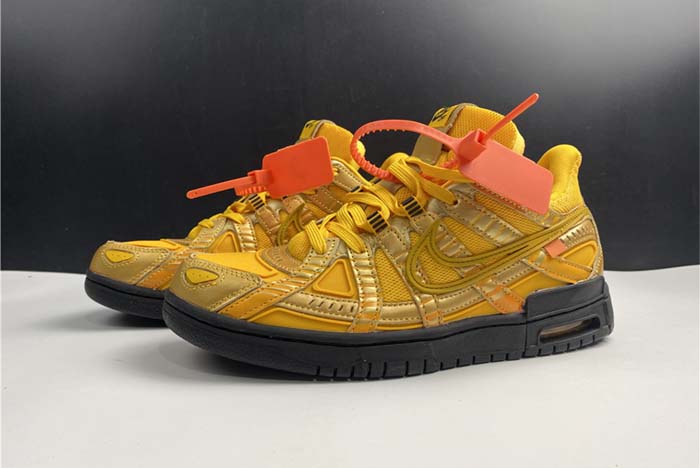 OFF-WHITE x Nike Air Rubber Dunk “University Gold” CU6015-100