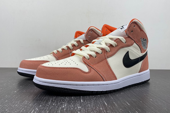 Air Jordan 1 Mid GS Orange Suede  DV1336-800
