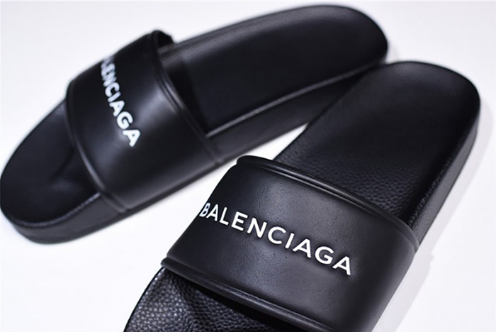 Balenciaga Logo leather slip-on sandals 181342F124005