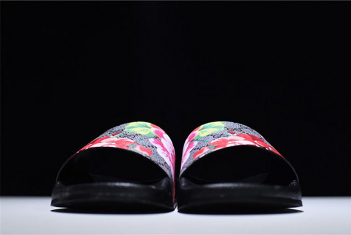 GUCCI Leather SLIDE SANDAL with FLOWER  0400088498707