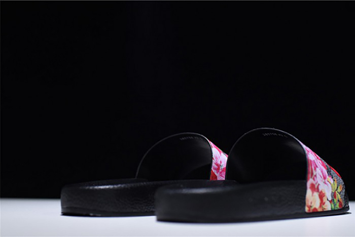 GUCCI Leather SLIDE SANDAL with FLOWER  0400088498707