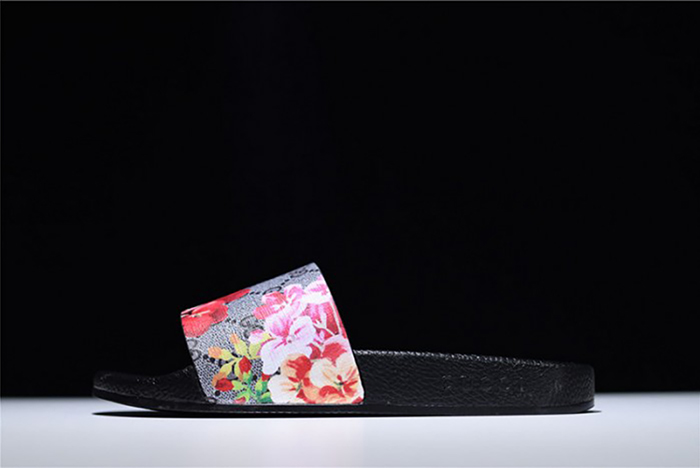GUCCI Leather SLIDE SANDAL with FLOWER  0400088498707
