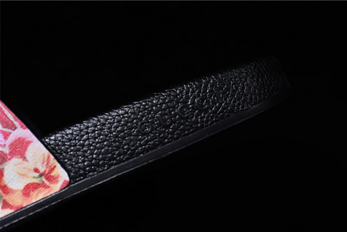 GUCCI Leather SLIDE SANDAL with FLOWER  0400088498707