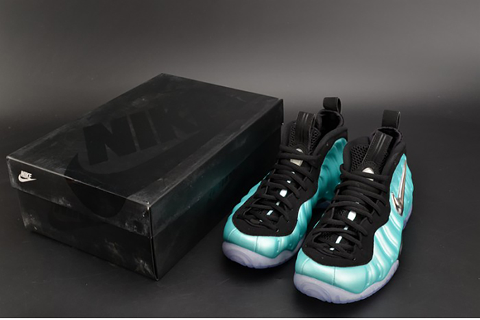 Nike Air Foamposite Pro "Island Green" Metallic Platinum mens 624041-303