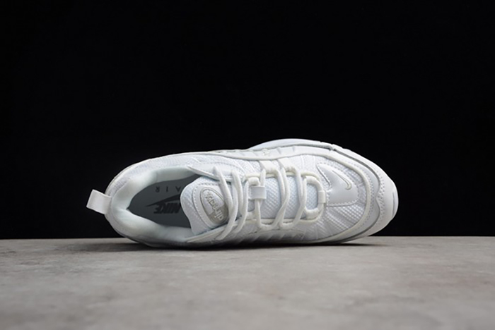 NIKE AIR MAX 98 "TRIPLE WHITE" Pure Platinum-Black-Reflect Silver 640744-106