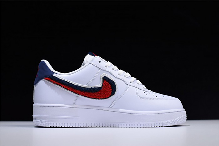 Nike Air Force 1 Low LV8 3D Chenille Swoosh White Red Blue  823511-106