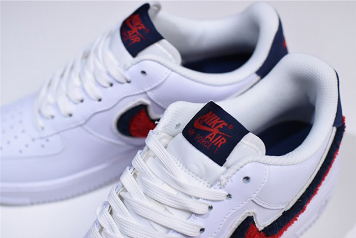 Nike Air Force 1 Low LV8 3D Chenille Swoosh White Red Blue  823511-106