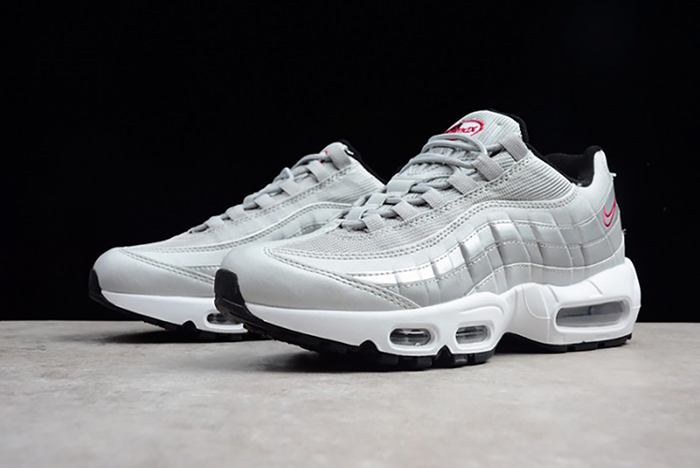 Nike AIR MAX 95 "SILVER BULLET" Metallic Silver/Varsity Red-White-Black 918359-001
