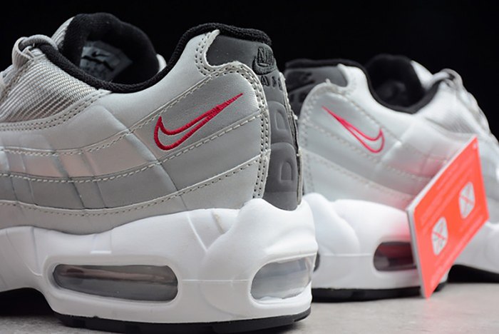 Nike AIR MAX 95 "SILVER BULLET" Metallic Silver/Varsity Red-White-Black 918359-001