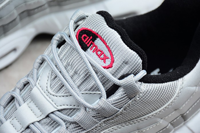 Nike AIR MAX 95 "SILVER BULLET" Metallic Silver/Varsity Red-White-Black 918359-001