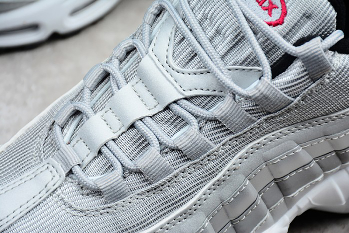Nike AIR MAX 95 "SILVER BULLET" Metallic Silver/Varsity Red-White-Black 918359-001