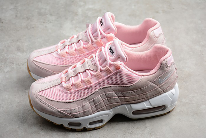 NIKE womens WMNS Air Max 95 "PRISM PINK" White-Sheen-Black  919924-600