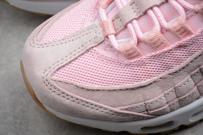 NIKE womens WMNS Air Max 95 "PRISM PINK" White-Sheen-Black  919924-600