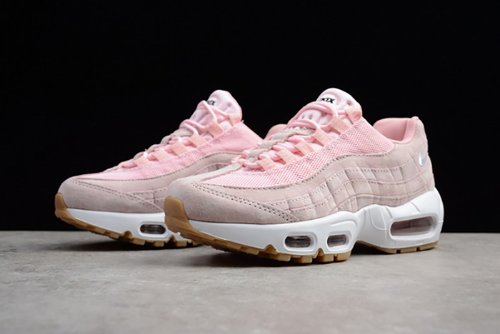 NIKE womens WMNS Air Max 95 "PRISM PINK" White-Sheen-Black  919924-600