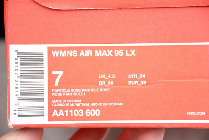 NIKE womens AIR MAX 95 DELUXE "PARTICLE ROSE"  Particle Rose AA1103-600