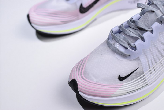 Nike Mens Lab Zoom Fly SP Swoosh Pinwheel Light Gray White Pink Yellow AA3172-106