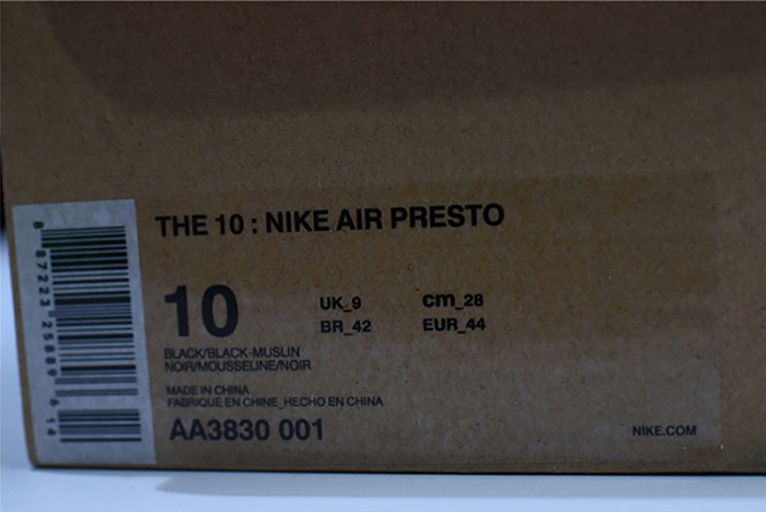 Nike The 10: Air Presto "Off-White" - AA3830-001