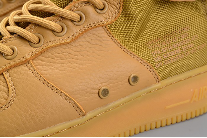 Nike SF Air Force 1 Mid  Elemental Gold Leather Shoes  AA3966-700