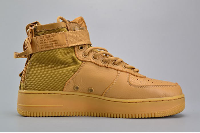 Nike SF Air Force 1 Mid  Elemental Gold Leather Shoes  AA3966-700