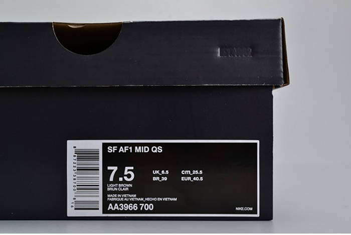 Nike SF Air Force 1 Mid  Elemental Gold Leather Shoes  AA3966-700