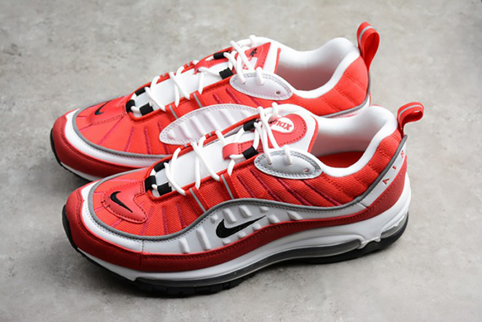 Nike mens Air Max 98 "Gym Red" White/Black-Gym AH6799-101
