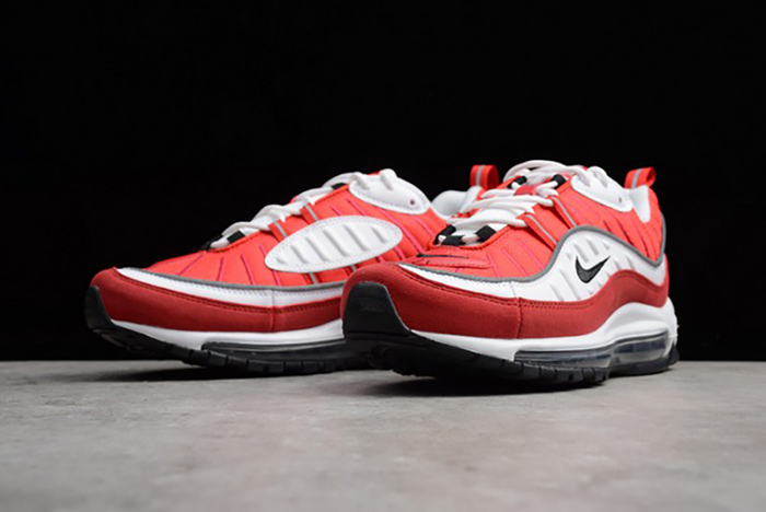 Nike mens Air Max 98 "Gym Red" White/Black-Gym AH6799-101