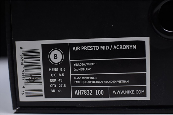 Nike Air Presto Mid x Acronym - Ah7832-100
