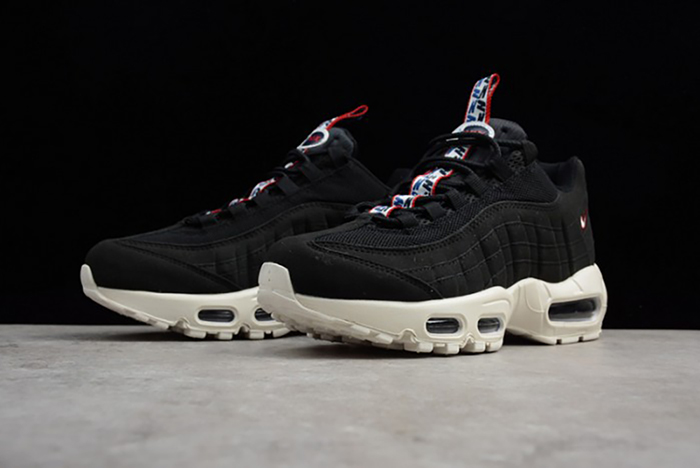 Nike mens AIR MAX 95 TT "PULL TAB" black/ sail-gym red AJ1844-002