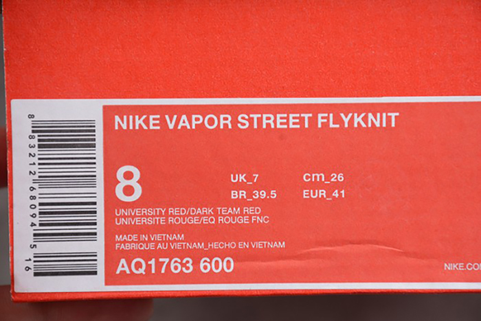 Nike Vapor Street Flyknit University Red AQ1763-600