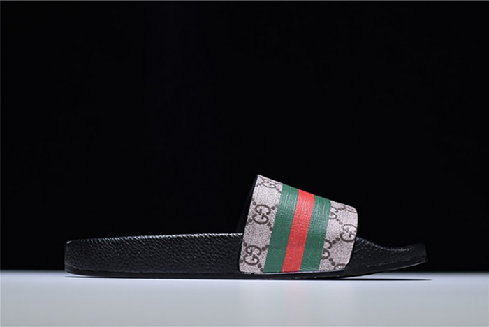 GUCCI Leather SLIDE SANDAL with BEE