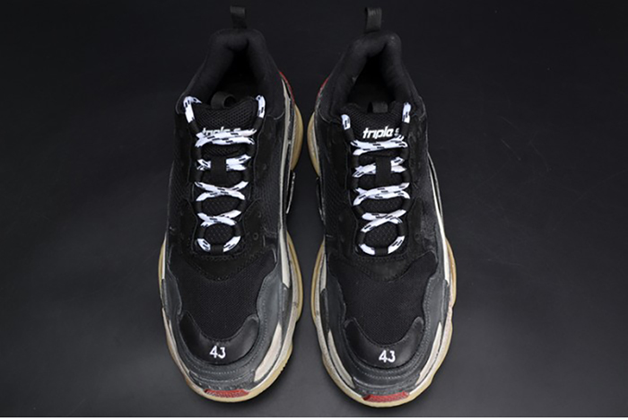 BALENCIAGA 17FW TRIPLE S TRAINER  BLACK/ RED MENS W05M23972