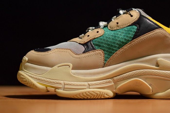 BALENCIAGA TRIPLE S W06E1-1000 BEIGE/GREEN-YELLOW