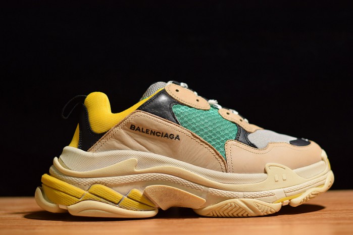 BALENCIAGA TRIPLE S W06E1-1000 BEIGE/GREEN-YELLOW